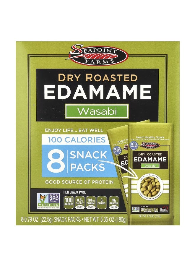 Seapoint Farms, Dry Roasted Edamame, Wasabi, 8 Snack Packs, 0.79 oz (22.5 g) Each